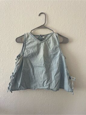 Lee Cooper Light Blue Denim Tie-Side Tank Top